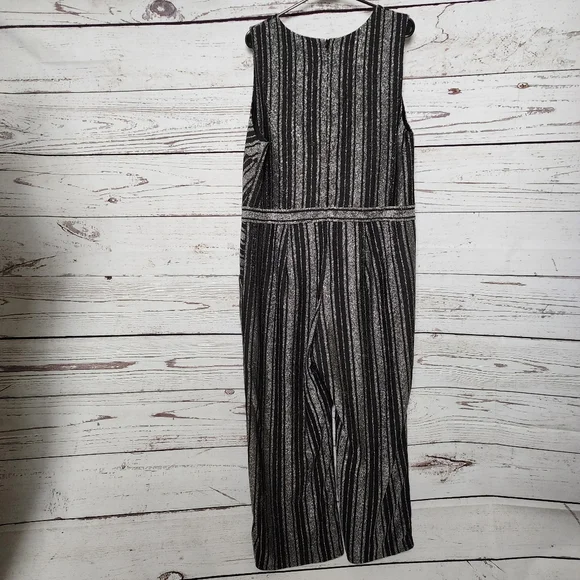 Monteau Metallic Striped Jumpsuit ‎ 2X NWT Plus Size - Picture 4 of 4